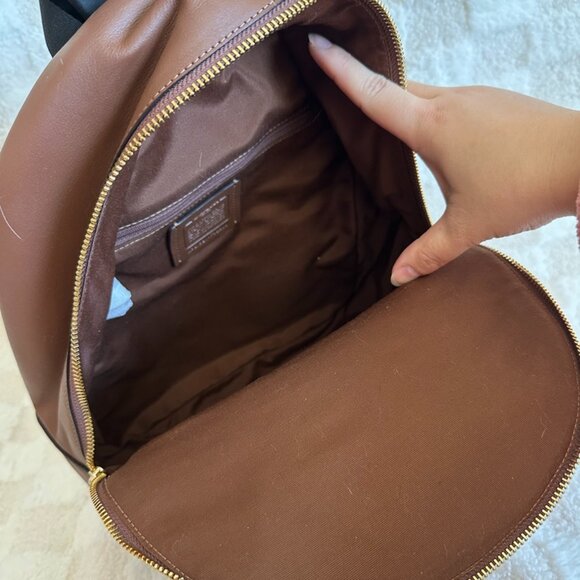 NWT! RARE! Coach Charlie Backpack In Signature Kahki Saddle Women\'s Bag F32200 main image 6